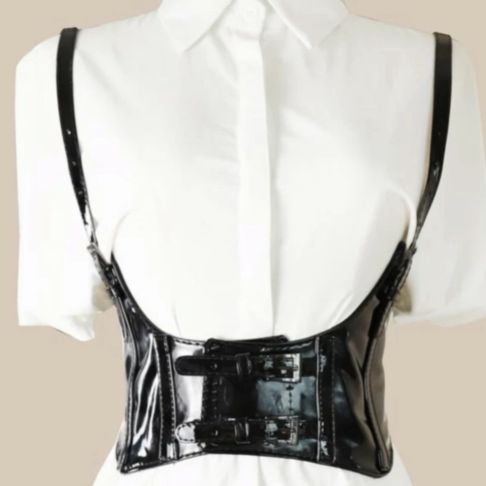 Black metal Buckle Harness belt